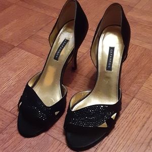 Caparros 8.5M Finland Black "silk" stilettos heels